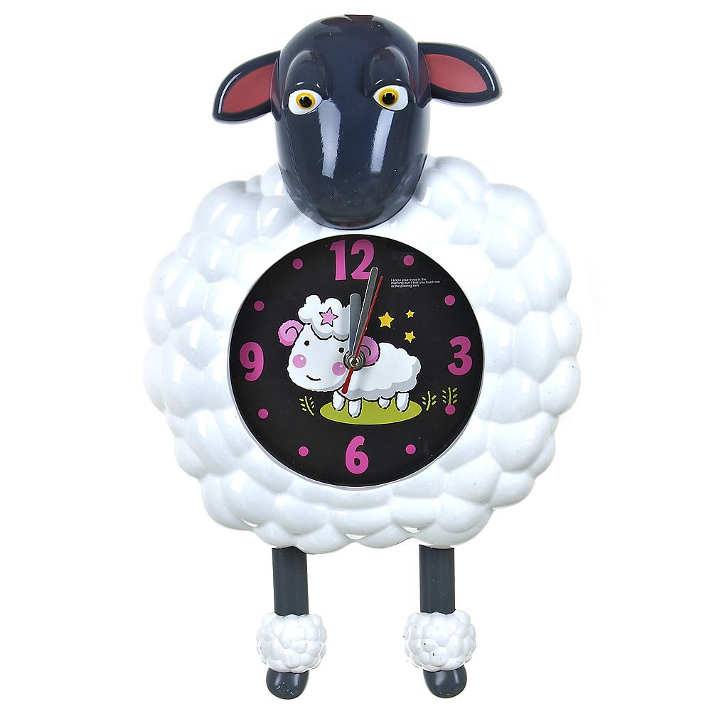 Часы настенные (с маятником) "Овечка" 26,5*9*43см. (5видов) (часы-батарейка 1"АА" в комплект не вход