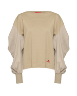 VIVIENNE WESTWOOD RED LABEL ЛОНГСЛИВ БЕЖЕВЫЙ С ВЫШИВКОЙ С ОБЪЕМНЫМИ РУКАВАМИ