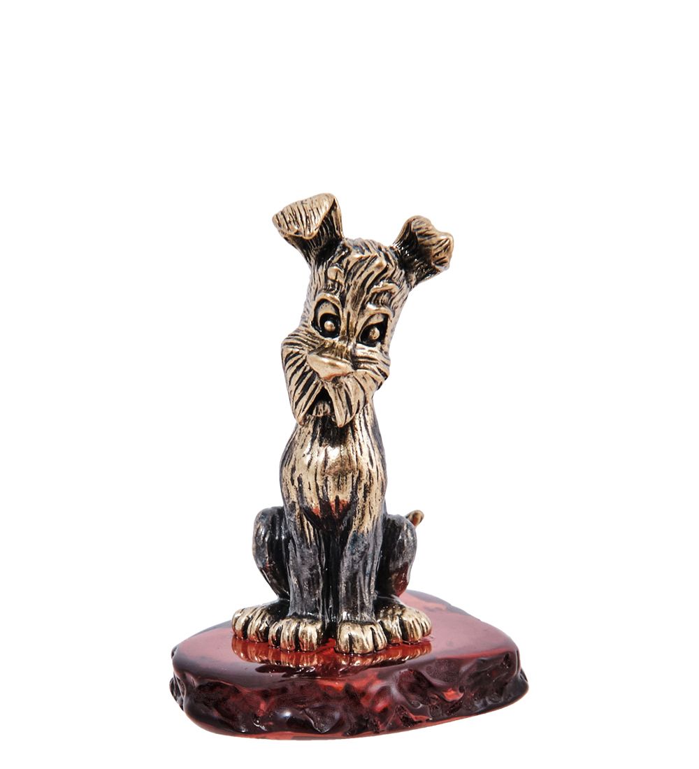 Народные промыслы AM- 110 Фигурка «Дружок» (латунь, янтарь)