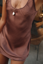 Платье майка из модала мини brwn