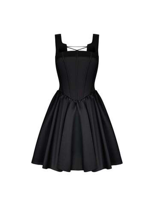 Платье мини корсетного типа из тафты с пышной юбкой