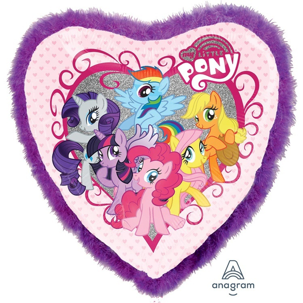 Фольгированная фигура, круг, My Little Pony Перья фиолет P75,32"/81CM