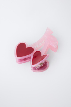 ZARA БОЛЬШАЯ ЗАКОЛКА В ФОРМЕ ВИШНИ, РОЗОВЫЙ