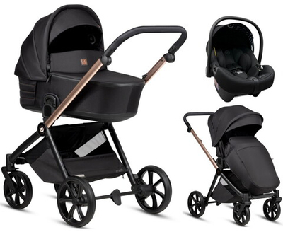 Детская коляска Tutis Mio 3 Plus Black Edition New 3 в 1 с автокреслом Elo Lux EduSky Black 1622292 Rose Gold