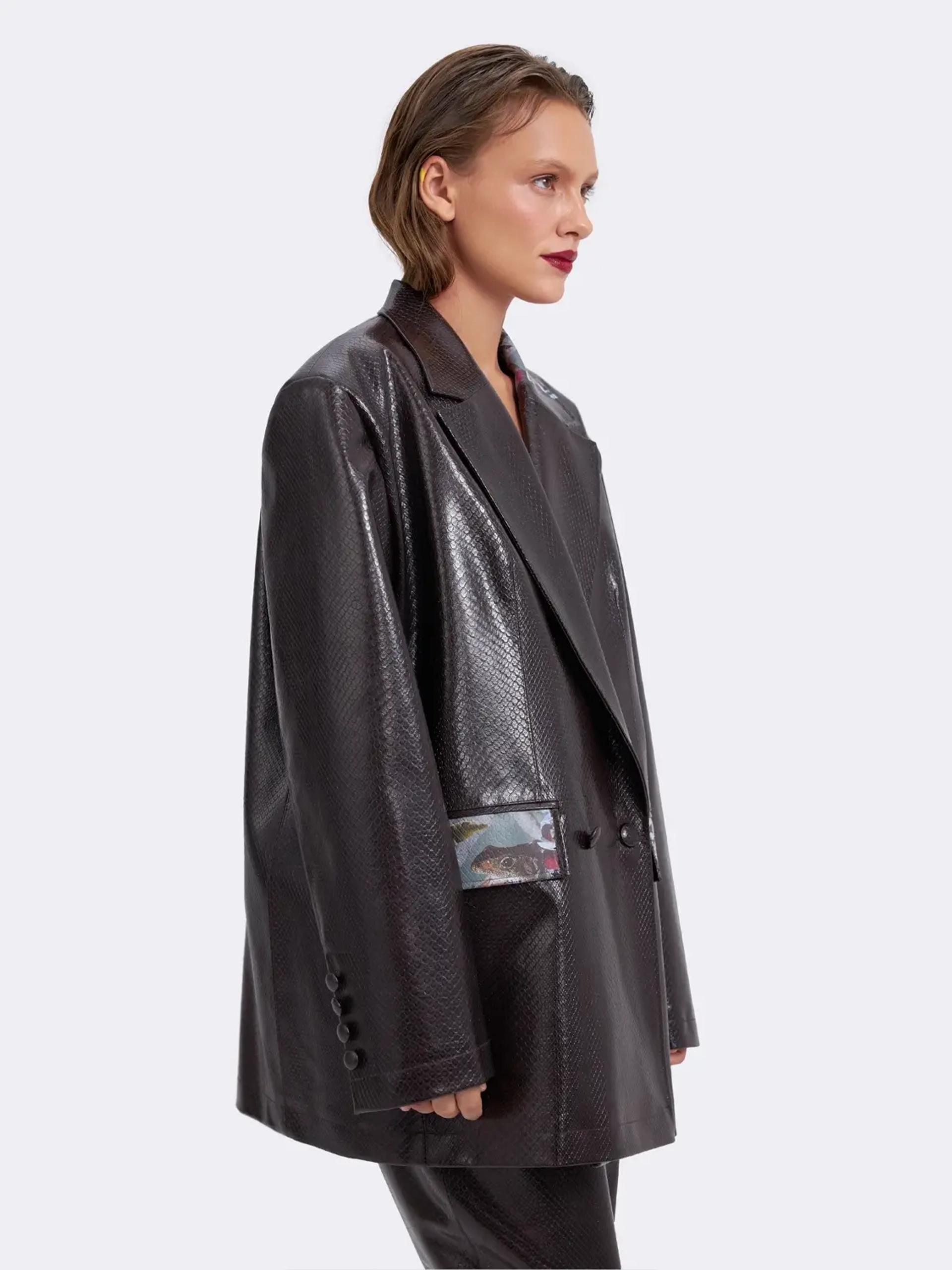 Жакет оверсайз из экокожи OLA OLA