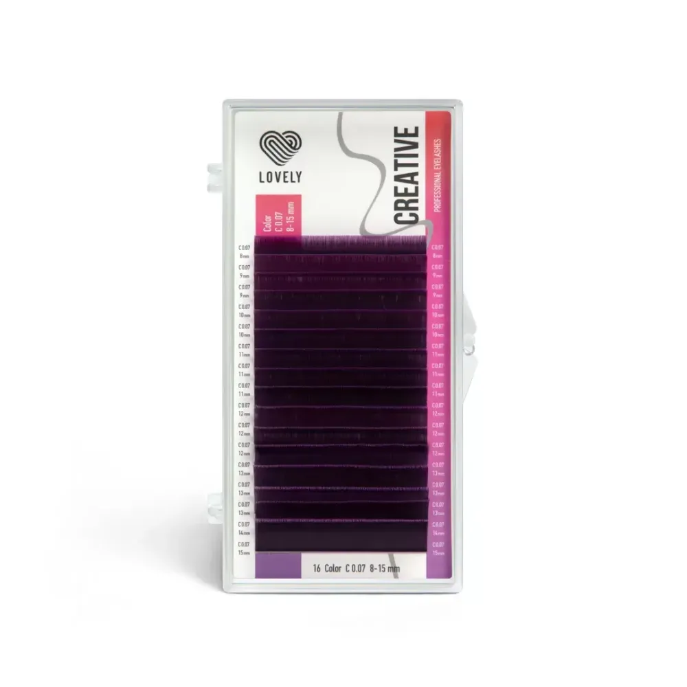 Ресницы цветные Lovely Ombre Purple MIX 16 линий