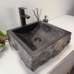 Раковина из мрамора Square Erozy Black  SM-63011 44*44*13 26
