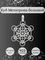 Фото подвески Куб Метатрона большой из серебра, инфографика.