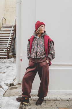 Брюки-бананы с начесом, "Коричневые"