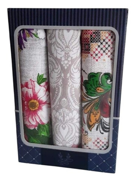 Набор из 3-х полотенец в подарочной упаковке, 100% хлопок, Россия.