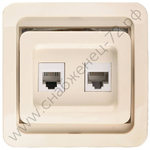 СВЕТОЗАР Гамма, комбинированная телефонная + компьютерная цвет бежевый, Электрическая розетка (SV-54119-B)