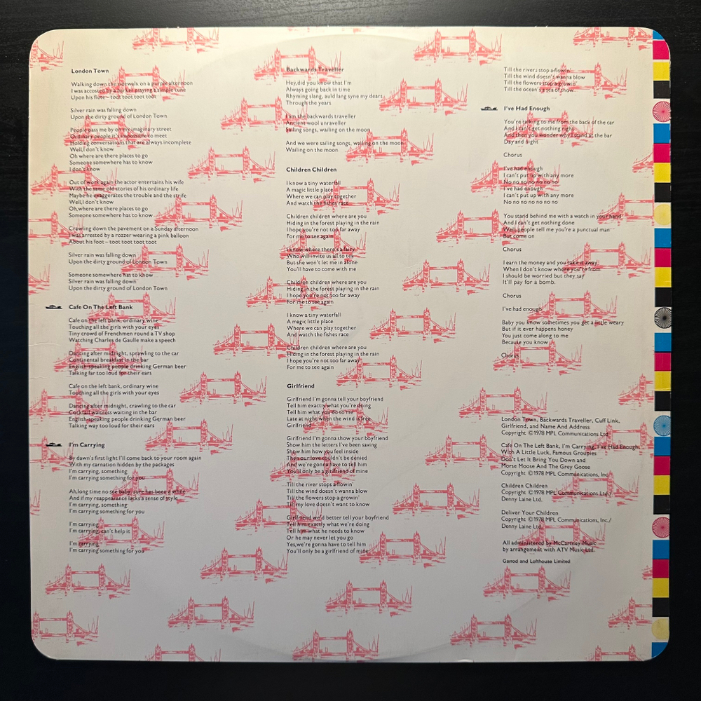 Wings - London Town (Англия 1978г.)