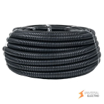 Труба гофр, негорючая безгалогеновая FRHF с протяжкой d32 мм (50 м) черная EKF-Plast