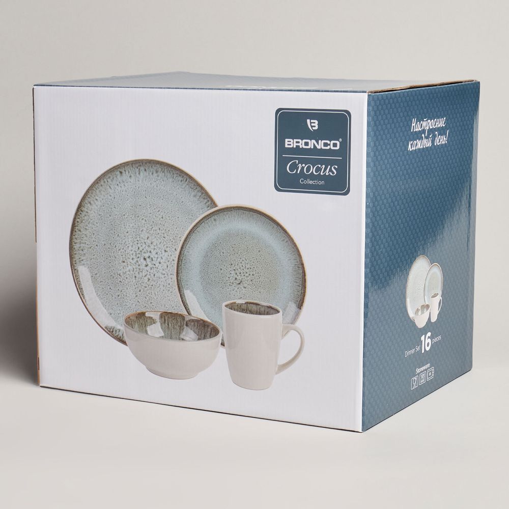 НАБОР ПОСУДЫ ОБЕДЕННОЙ BRONCO "CROCUS" НА 4 ПЕР. 16 ПР. (КОР=1НАБ.)