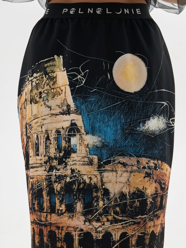 Юбка миди с принтом "РИМ"