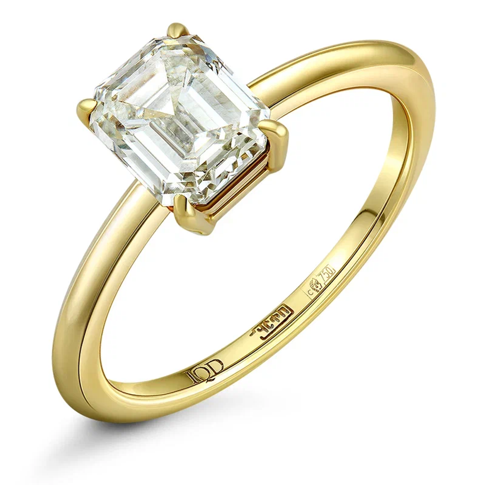 Кольцо с выращенным бриллиантом 1.610 ct