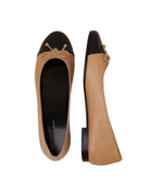 Кожаные балетки cap-toe TORY BURCH - коричневый(154513)