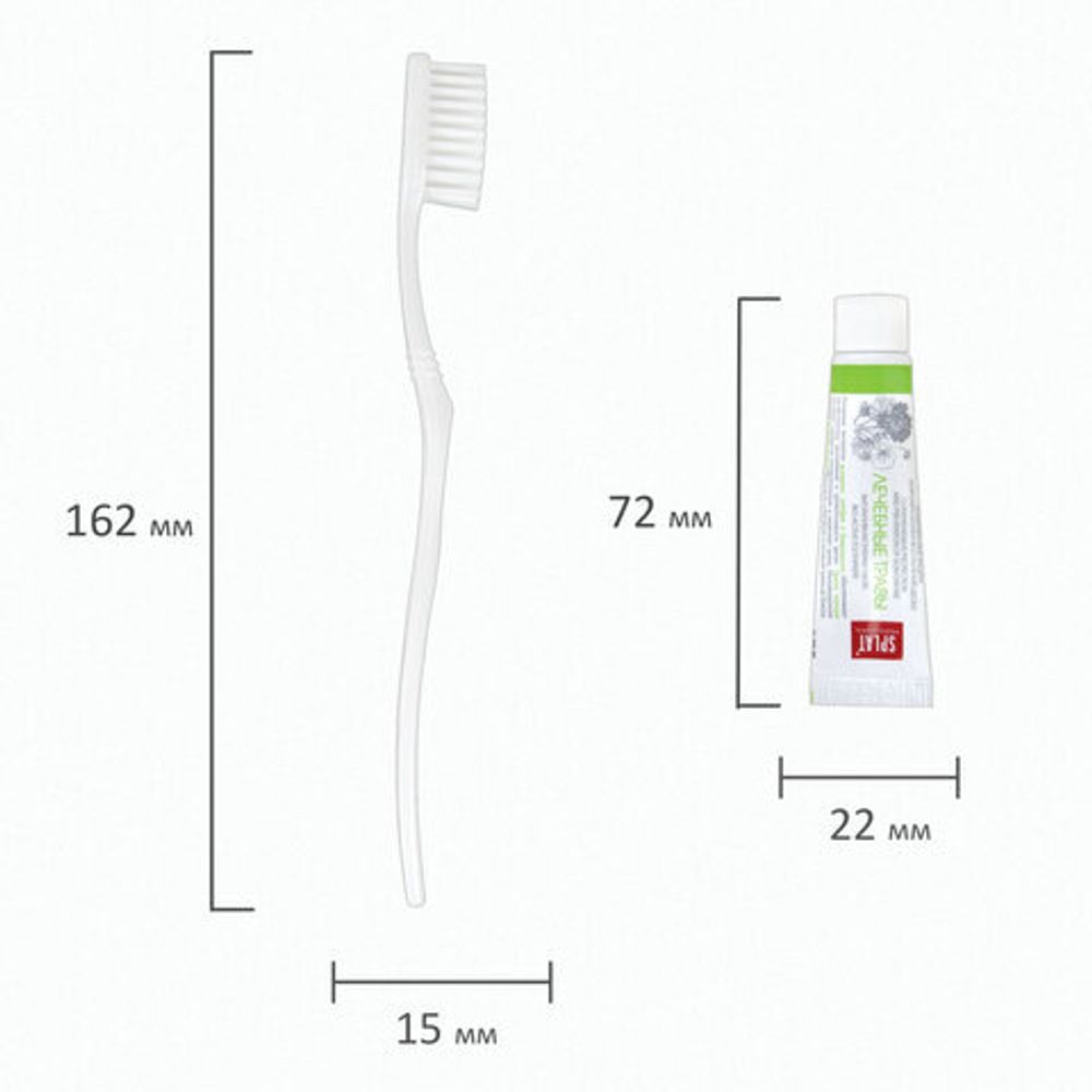 Зубной набор КОМПЛЕКТ 300 шт., HOTEL COLLECTION (зубная щётка + зубная паста 5 г), саше, флоупак, 2000306/1