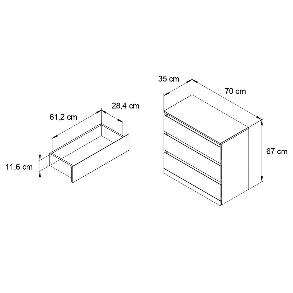 Комод 70х35х67, Марм, с 3 ящиками для одежды, в прихожую, под телевизор, персидский жемчуг, Dipriz
