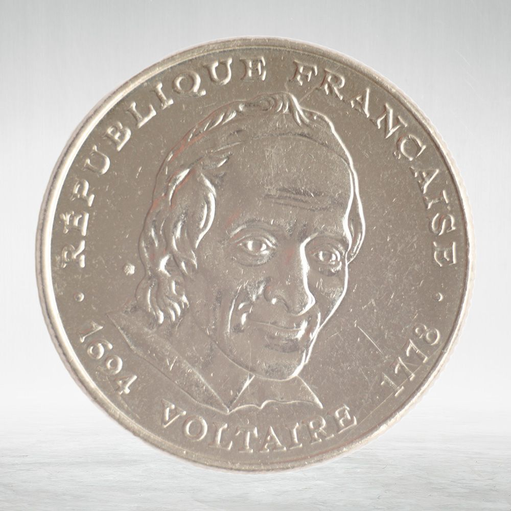 France, 5 Francs 1994 - 300th Anniversary of the Birth of Voltaire, VF