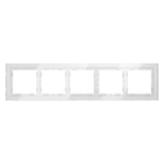 Рамка стеклянная VOLTUM S70 на 5 постов, (белый, стекло)