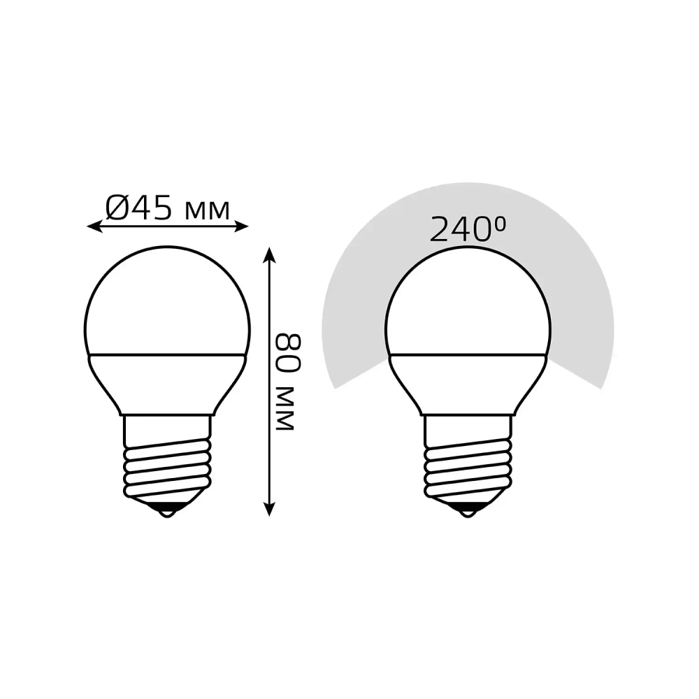 Лампа Gauss Globe 7W E27 550 lm 6500К  шаг. диммирование 105102307-S