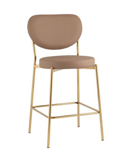 Стул полубарный Барбара NEW экокожа бежевая золотые ножки 2 шт.
