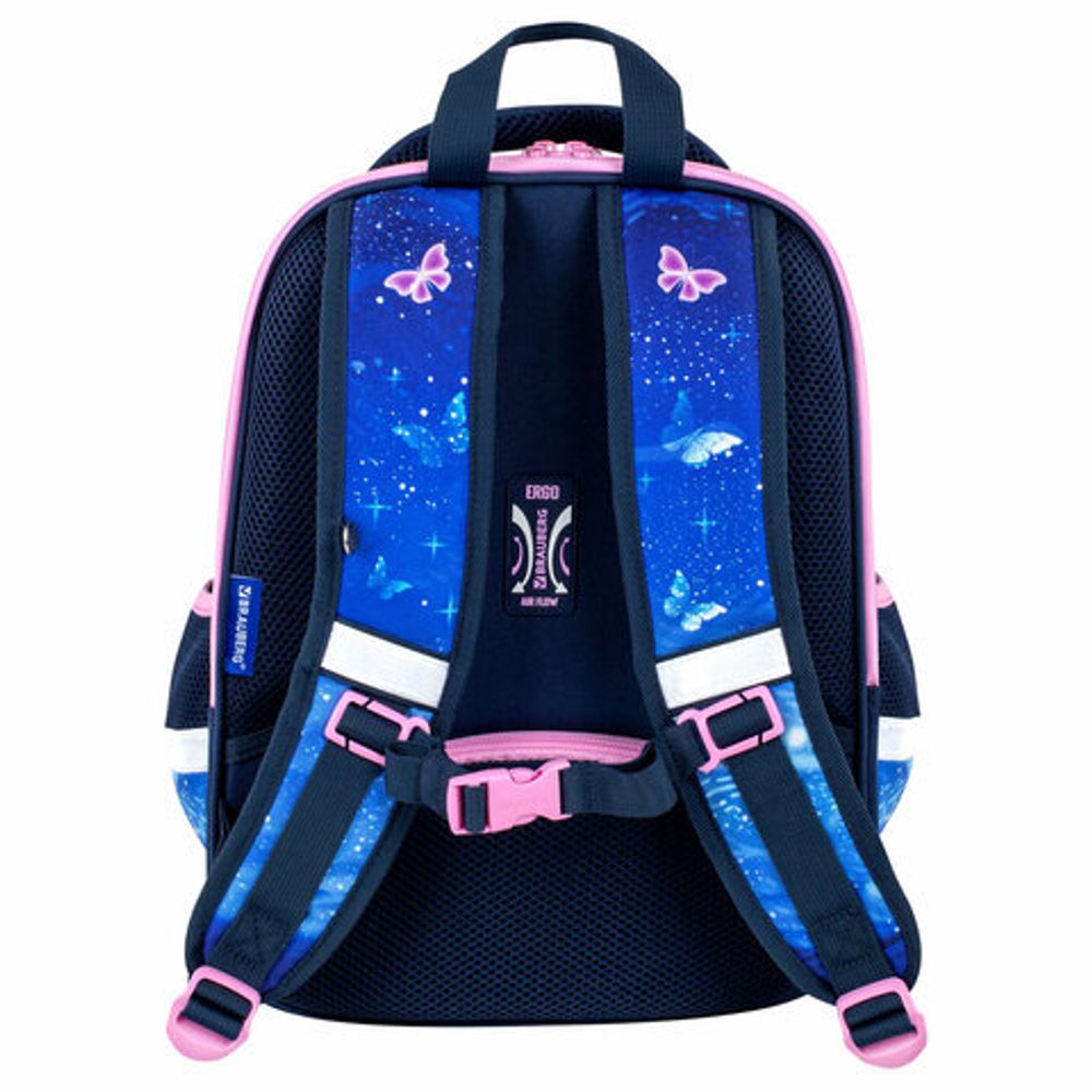 Ранец BRAUBERG FIT, 2 отделения, Night watcher, СВЕТЯЩИЙСЯ, 38х27х14 см, 273108