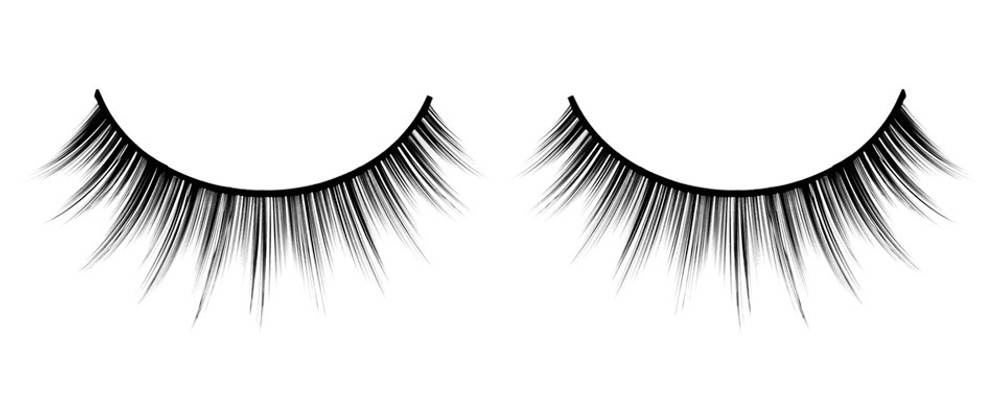 Черные накладные ресницы со срезом лесенкой Premium (Цвет: черный)