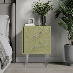 Тумба Арт Колор leaves Стайл Сильвер Зеленая олива