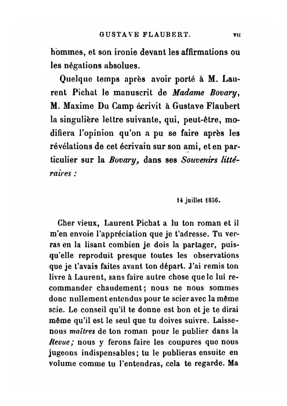 Lettres de Gustave Flaubert à George Sand | Flaubert Gustave