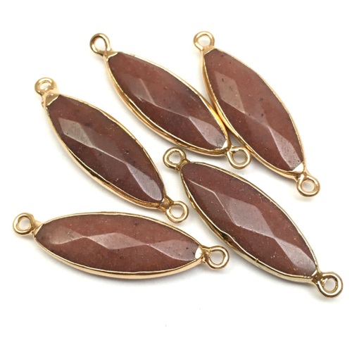 Коннектор с клубничным кварцем 35х10 мм