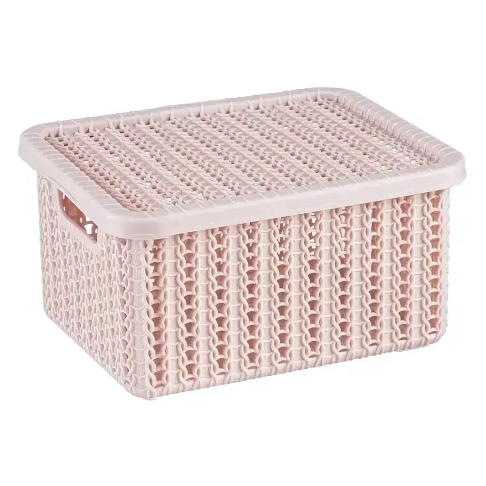 Коробка ВЯЗАНИЕ 1,5л с крышкой чайная роза 0,085,148х0,17м