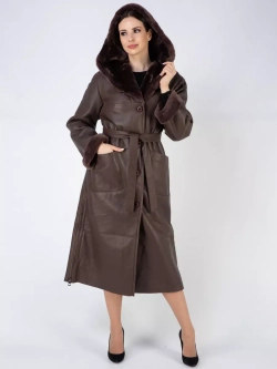 Дубленка зимняя натуральная с капюшоном