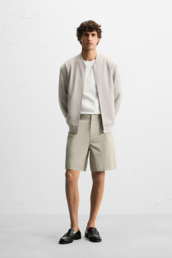 ZARA БОМБЕР ИЗ ИСКУССТВЕННОЙ ЗАМШИ, ЖЕМЧУЖНО-СЕРЫЙ