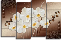 Модульная картина "Белые орхидеи"