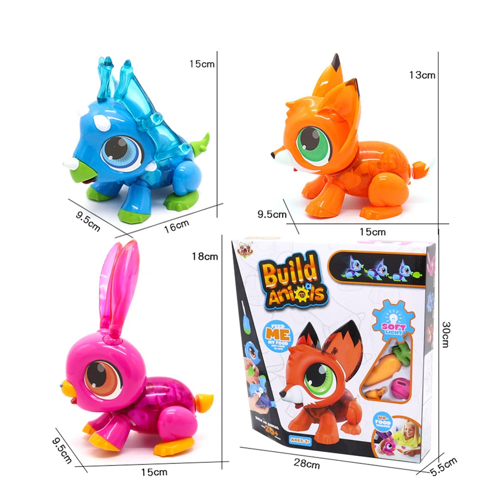 Интерактивный конструктор "Динозавр" Build Animals K-2, пластик