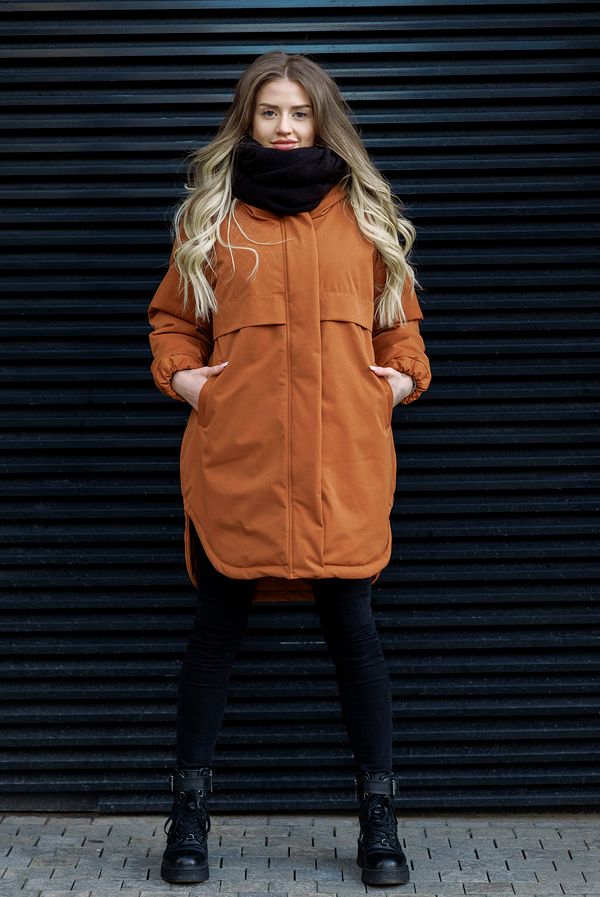 Куртка утепленная женская горчично-терракотовая - фото 7