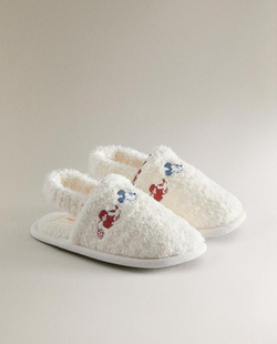ZARA HOME УЮТНЫЕ ДЕТСКИЕ ТАПОЧКИ МИККИ И МИННИ ©DISNEY, БЕЛЫЙ