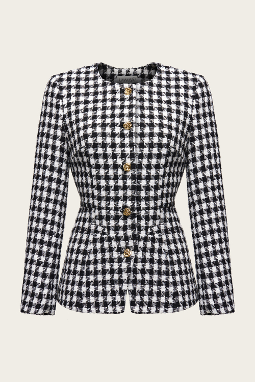 Черно-белый твидовый жакет "Дольче Вита"