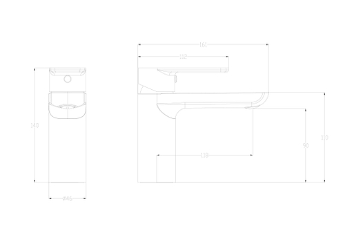 Смеситель для раковины WONZON & WOGHAND Line, Хром (WW-A40732-CR)