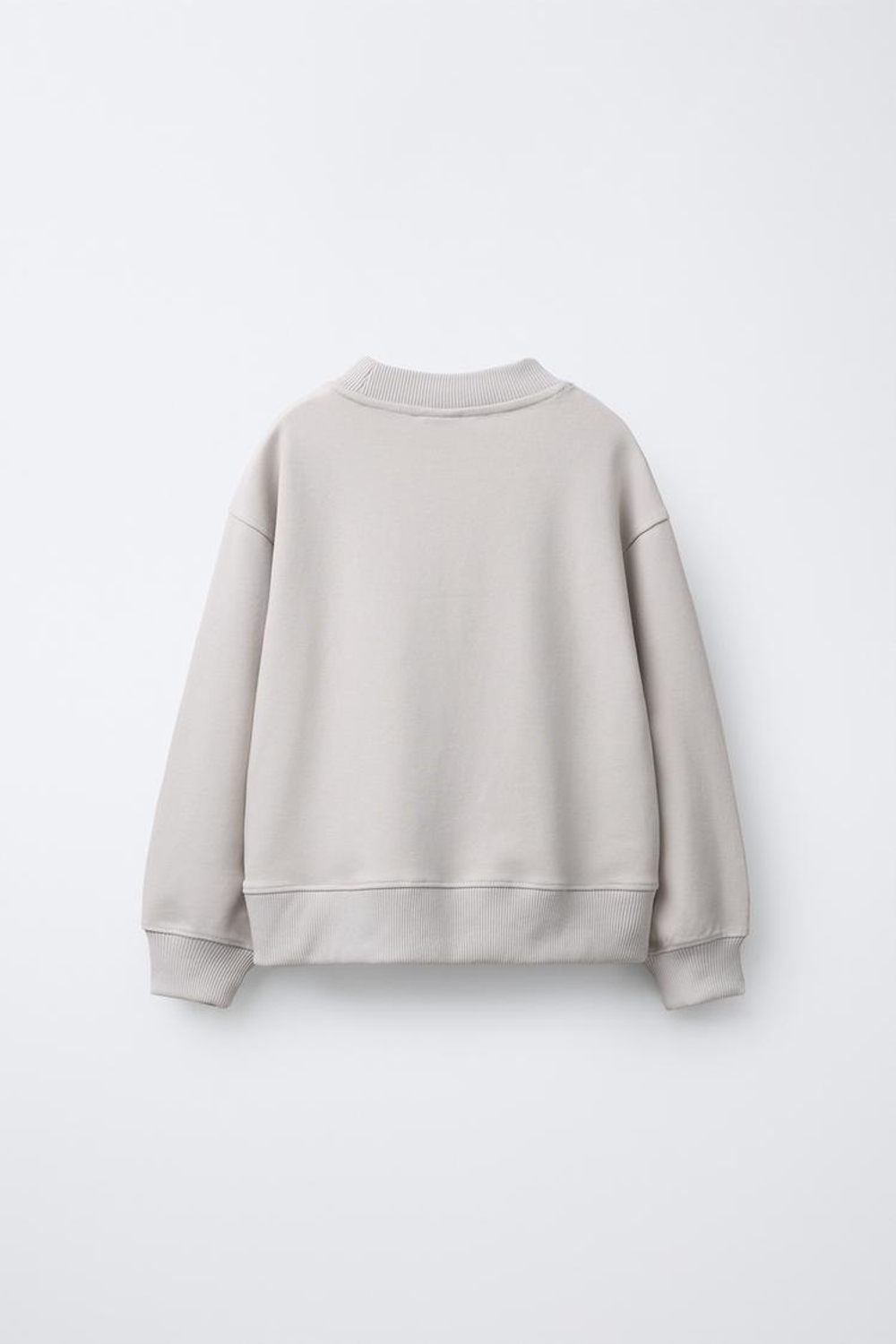 ZARA КОМПЛЕКТ ИЗ ТОЛСТОВКИ И БРЮК WIDE LEG ИЗ ТКАНИ ИНТЕРЛОК, ЦВЕТ ЛЬДА