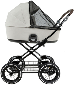 Детская коляска Roan Bass Next Classic d12 2.0 3 в 1 с автокреслом Tutis Elo Black BNC/84/2 Marzipan/Black/руч.Cappuccino