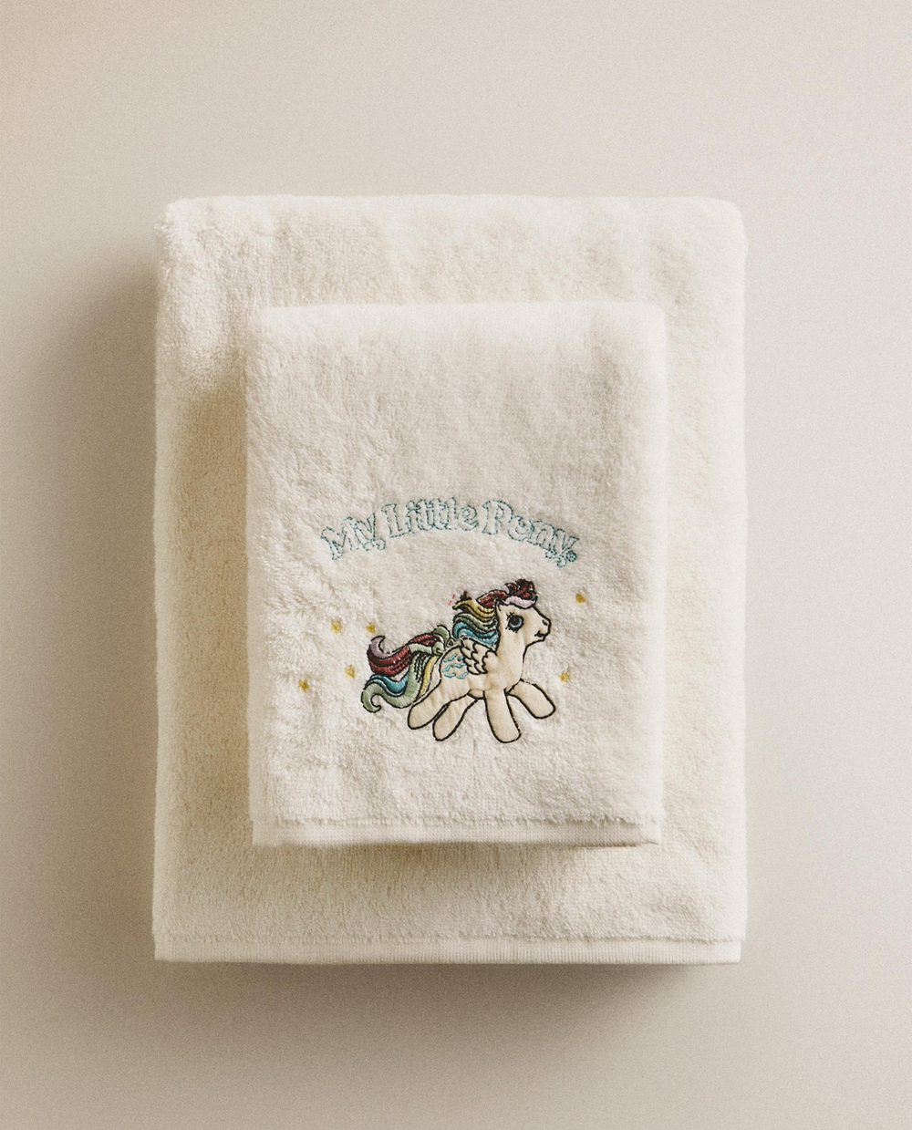 Zara Home Полотенце для лица и рук из хлопка, кремовый