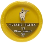 Тарелка пластиковая 18см в наборе 15шт желтая