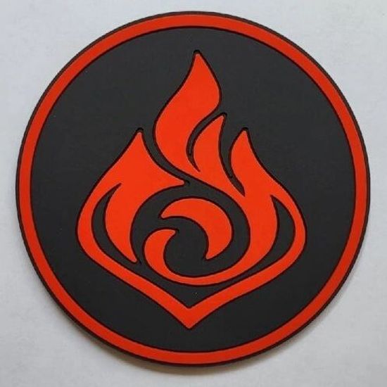 Подставка (костер под бокал) "Genshin Impact", элемент Pyro/Пиро