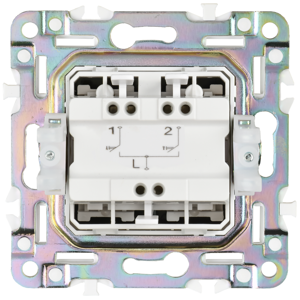SKANDY Выключатель жалюзи 10А SK-V12N металл никель IEK