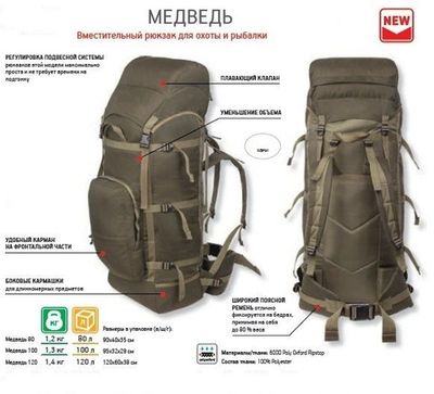 Рюкзак охотничий Урма «Медведь 100»