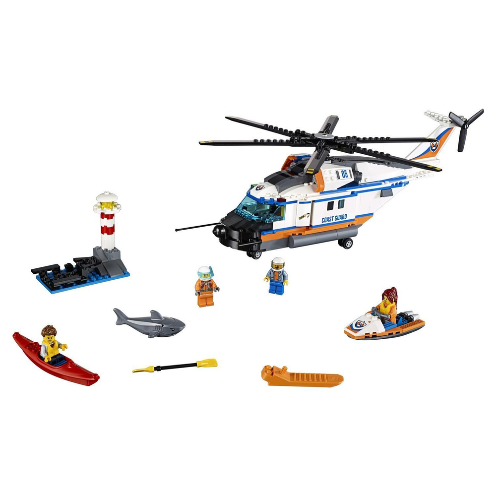 LEGO City: Сверхмощный спасательный вертолёт 60166 — Heavy-Duty Rescue Helicopter — Лего Сити Город