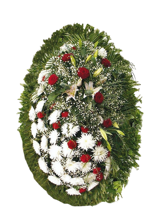 Траурный венок из живых цветов №06 (150 см)